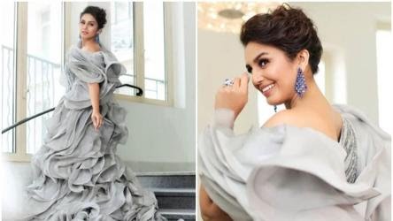 Huma Qureshi can’t help but think Game of Thrones in her ‘edgy meets classical’ grey gown