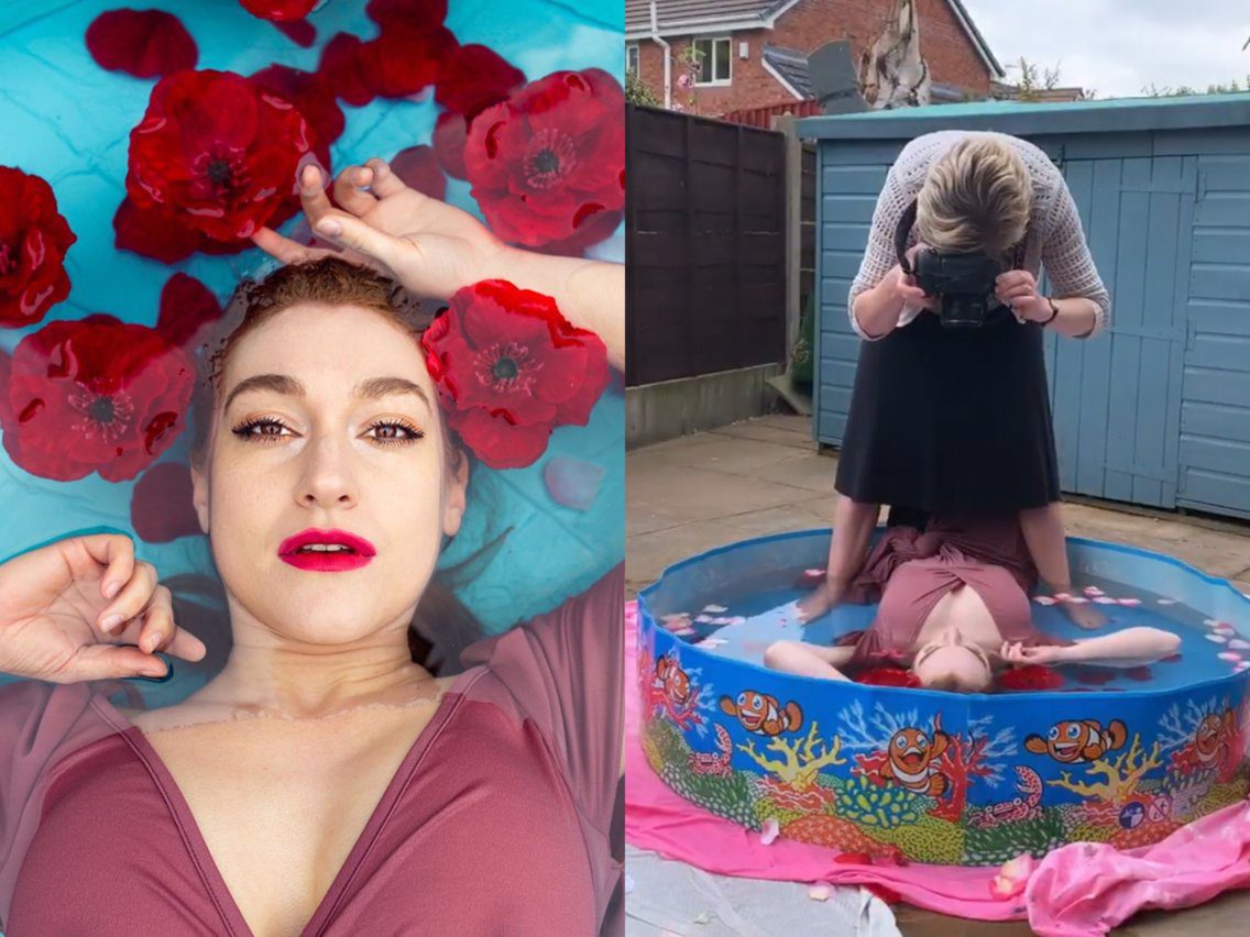 A 27-year-old blogger’s behind-the-scenes photo shows how easy it is to fake a glamorous picture on Instagram