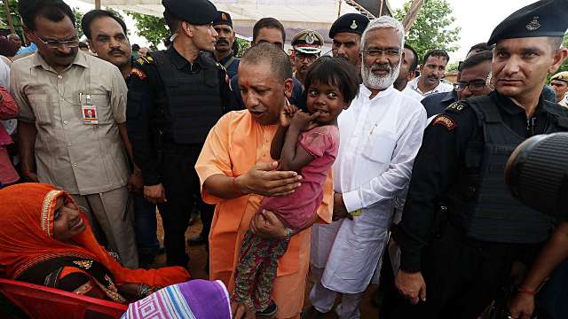 Sonbhadra clash: CM Yogi Adityanath meets victim families, accuses Cong of being ‘anti-tribal’