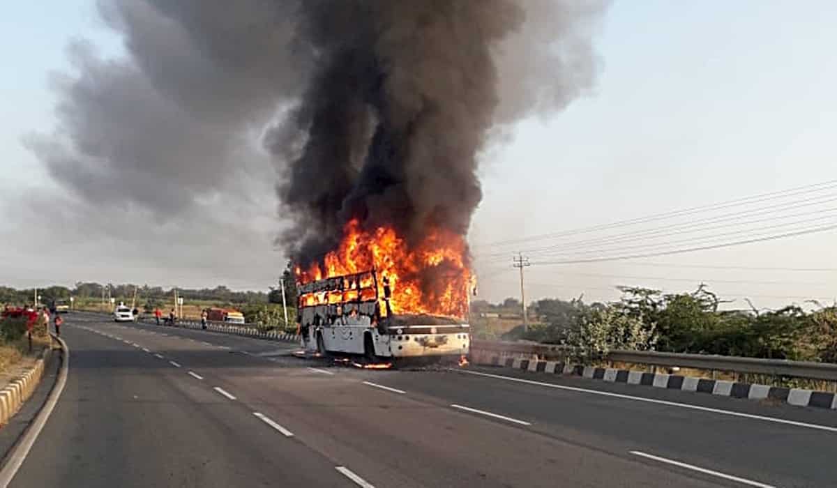 Bengaluru Based Bus Catches Fire, 5 Burns Alive