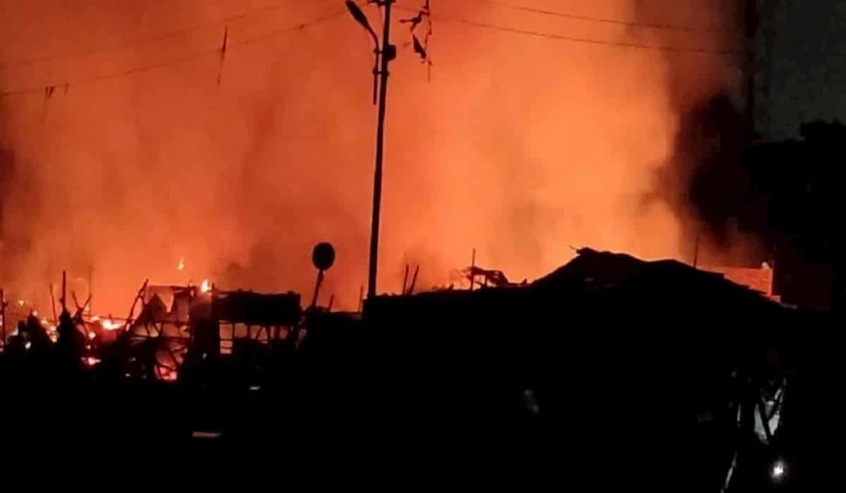 Fire Breaks Out At Lucknow's Aishbagh Dhobi Ghat